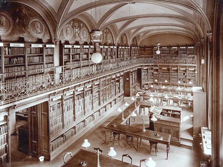 Buildings of the University Library of Humboldt University in Berlin: "Dorotheenstraße 9 reading Room" 1874